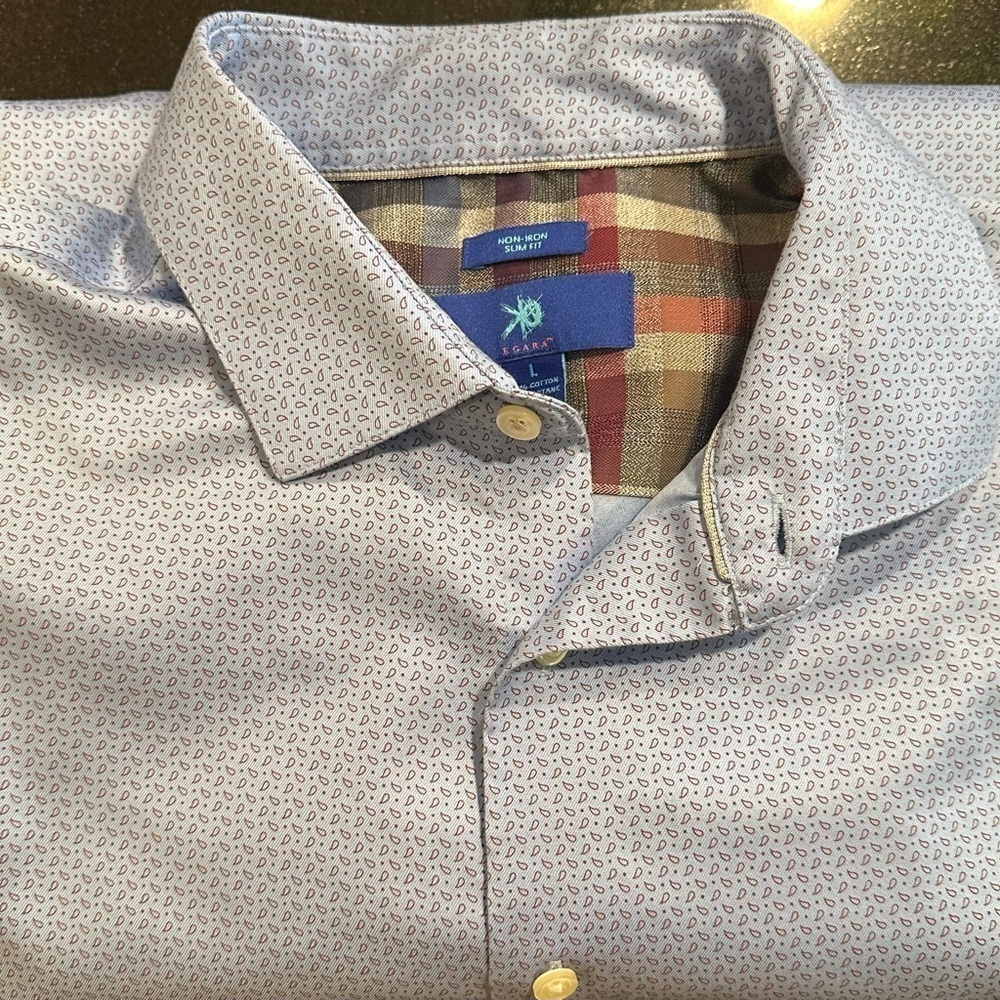 Egara non-iron slim fit cotton men’s button down shirt size large